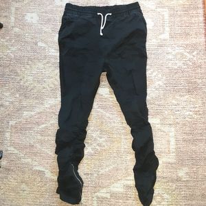 H&M Divided Drawstring Cargo Skinny Zip Pants Black Size 32 Women